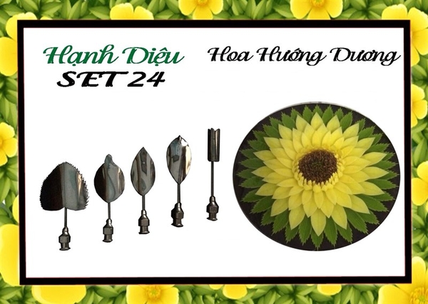 Kim 3D Inox - Bộ 5 - Mẫu 24 Hoa Hướng Dương