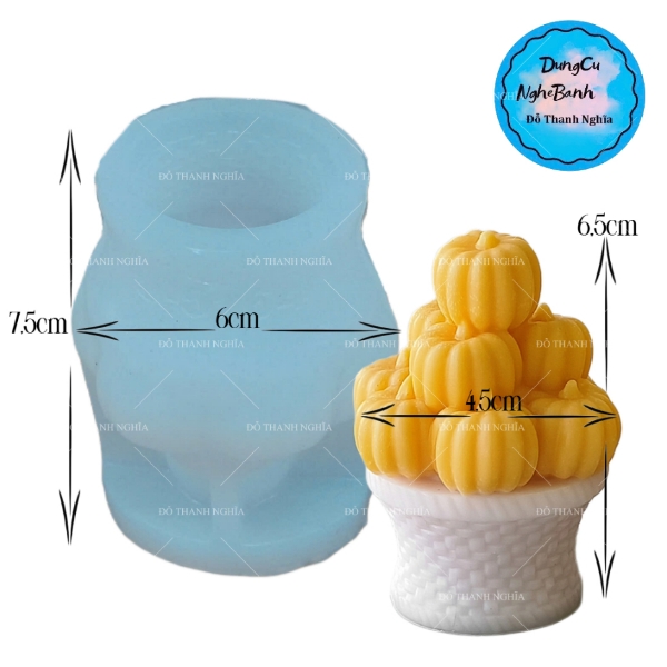 Khuôn Silicon - Trái Cây - Giỏ Bí 6.5cm