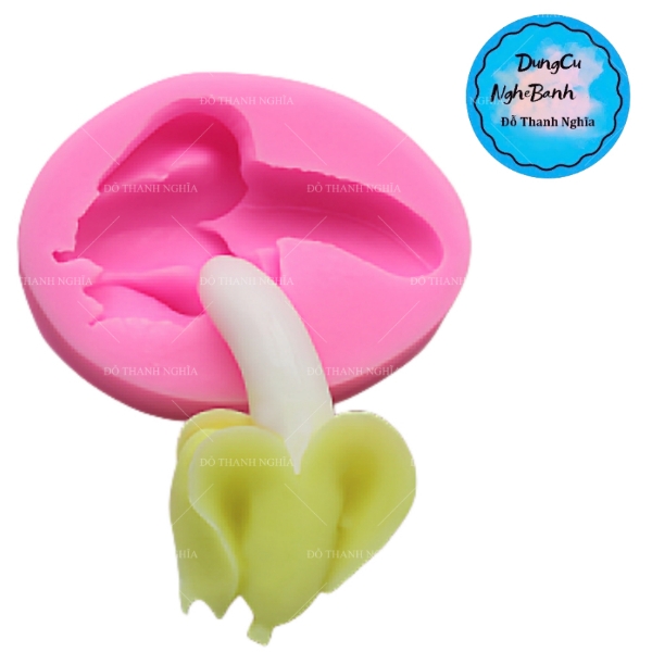 Khuôn Silicon - Trái Cây - Chuối Lột 6cm