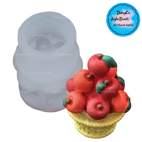 Khuôn Silicon - Trái Cây - Giỏ Táo 6.5cm