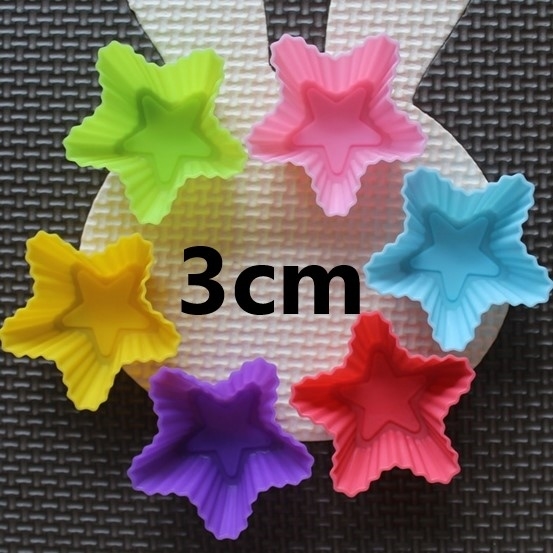 [10 cup] Khuôn Silicon - Cup Set 3cm - M29 - Ngôi Sao Khía 5c