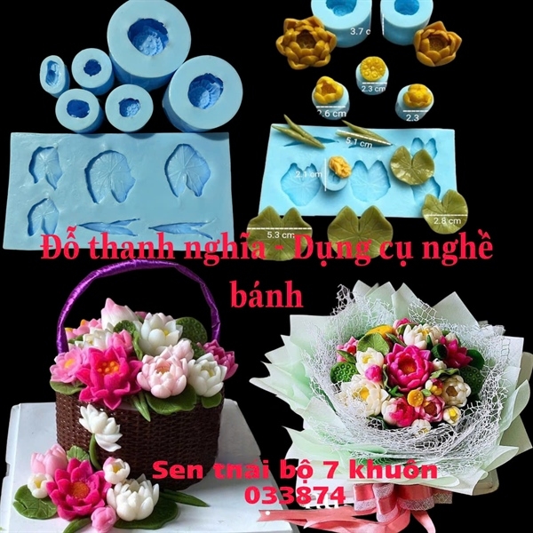 Khuôn Silicon - Hoa Sen Thái Mini - bộ 7 SL200