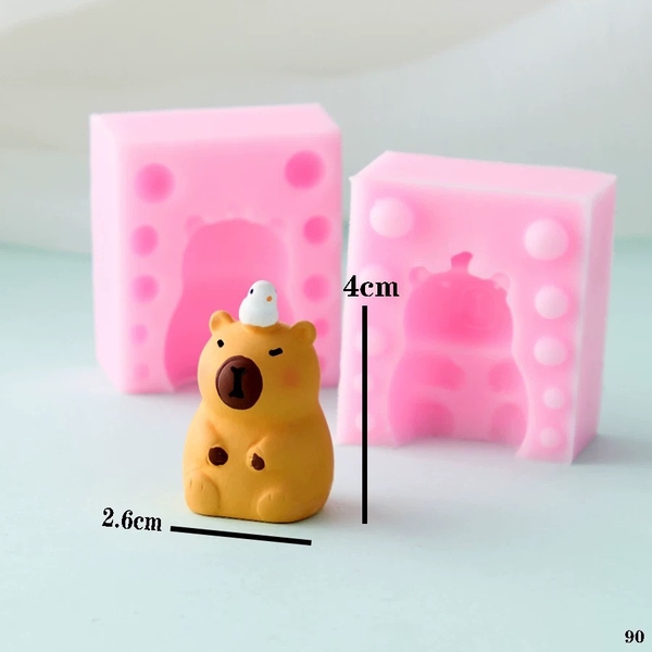 Khuôn Silicon - Động Vật - Capybara 2 Mảnh Đội Vịt