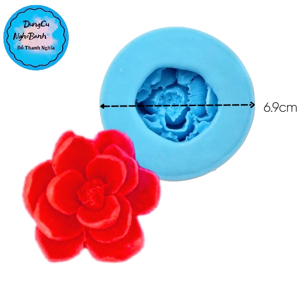 Khuôn Silicon - Hoa Hồng Lai -  6cm