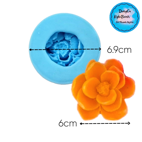 Khuôn Silicon - Hoa Hồng Lai -  6cm