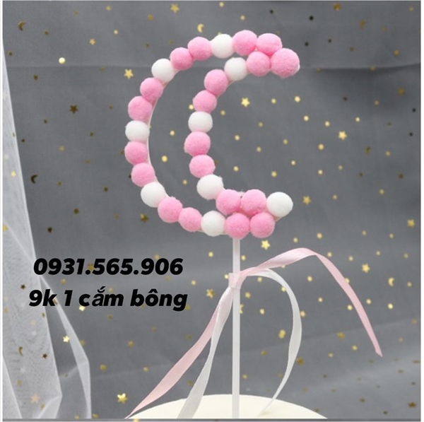 Que Cắm Bông Phụ Kiện Trang Trí Bánh - trăng bông hồng