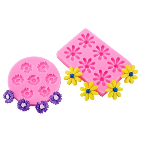 Khuôn Silicon - Hoa Cúc Dẹp 6c - 2.6cm