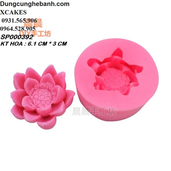Khuôn Silicon - Hoa Sen Thái Nở - 6.1cm - 2T - Trung Nhụy