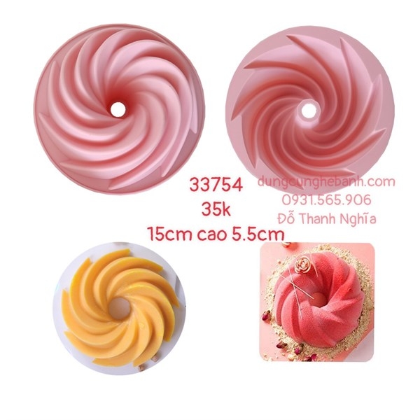 Khuôn Silicon - Đế - Xoắn Xao Xuyến 15cm Cao 5.5cm