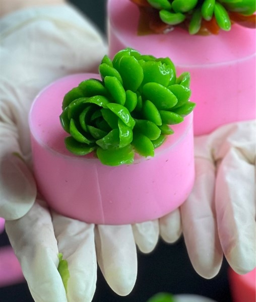 Khuôn Silicon - Sen Đá Nở - 6cm - Chùm Hồng