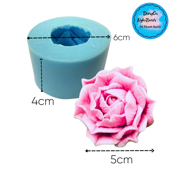 Khuôn Silicon - Hoa Hồng Lai Hoa Lớn 5Cm