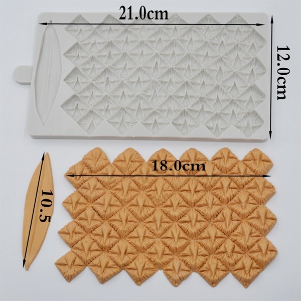 Khuôn Silicon - Viền Mảng 2D - Trái Khóm - Dứa 18x12cm