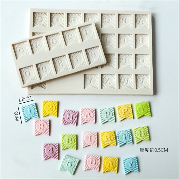 Khuôn Silicon - Chữ Số - Set 2 Ô Vuông 1.8cm