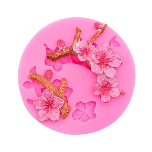 Khuôn Silicon - Hoa Mai Đào Nằm - 7cm - Cành Cây - 2c