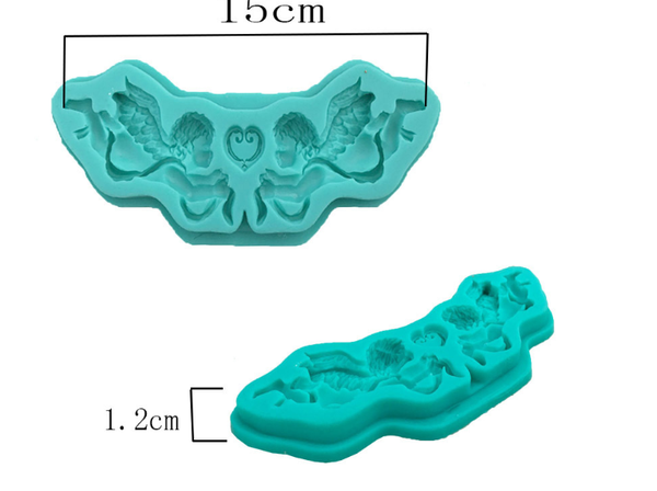 Khuôn Silicon - Viền Họa Tiết - 2 Thiên Thần Cánh
