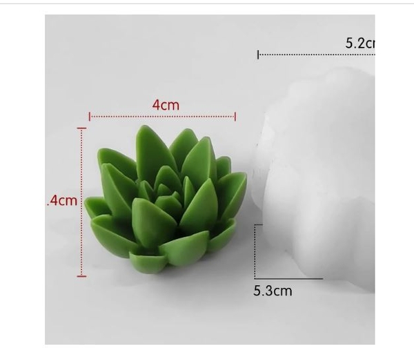 Khuôn Silicon - Sen Đá Nở - 4.5cm - Pha Lê