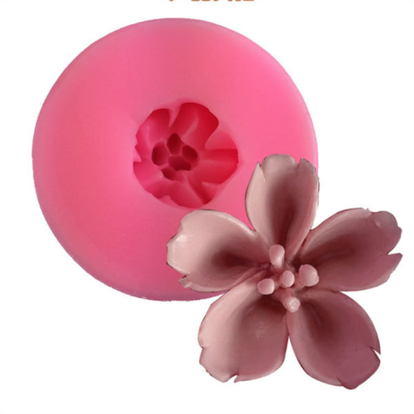 Khuôn Silicon - Hoa Mai Đào - 4.3cm - Nhụy