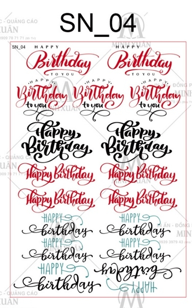 Decal Chủ Đề Sinh Nhật - DSN - DSN04