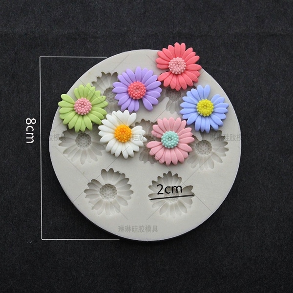 Khuôn Silicon - Hoa Cúc Dẹp Cắt 7c - 2cm