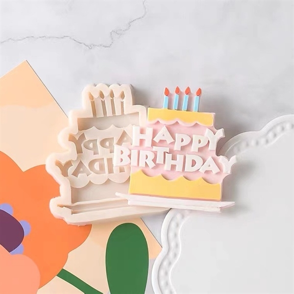Khuôn Silicon - Chữ Happy - Happy 4 Nến