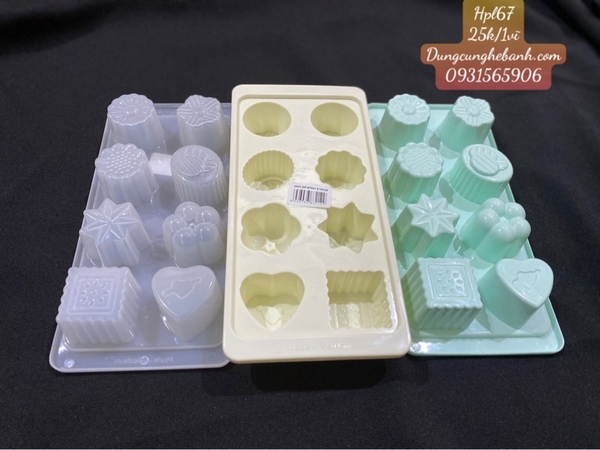 Khay Đá Nhựa HPL - HPL62 - TH 8c Hoa Tim Vuông Bông Tuyết