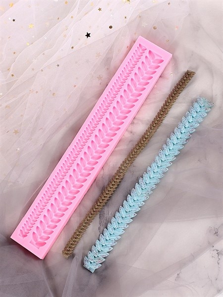 Khuôn Silicon - Viền Chuỗi Dây - Lá Ghép 2c - 26cm