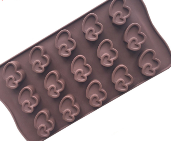 Khuôn Silicon - Trái Tim Kiểu - 15c Đôi Lồng