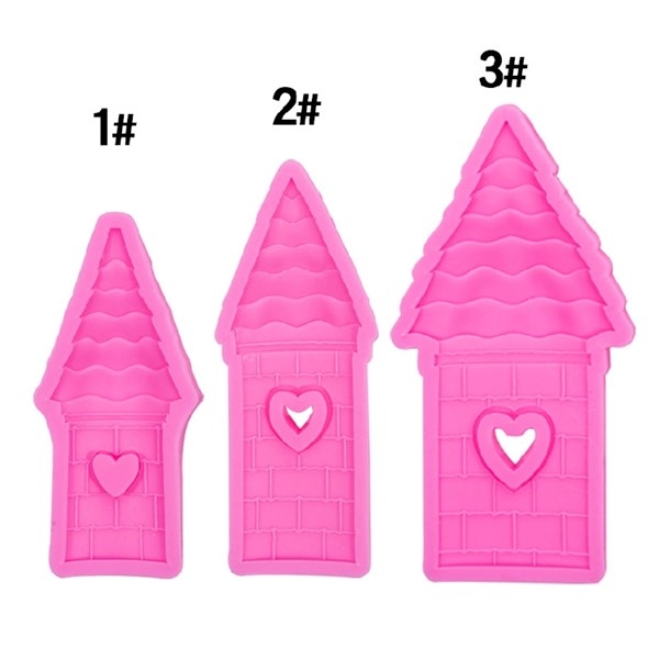 Khuôn Silicon - Lâu Đài - Set 3 Vĩ Chóp Ô Tim 11-13-14cm