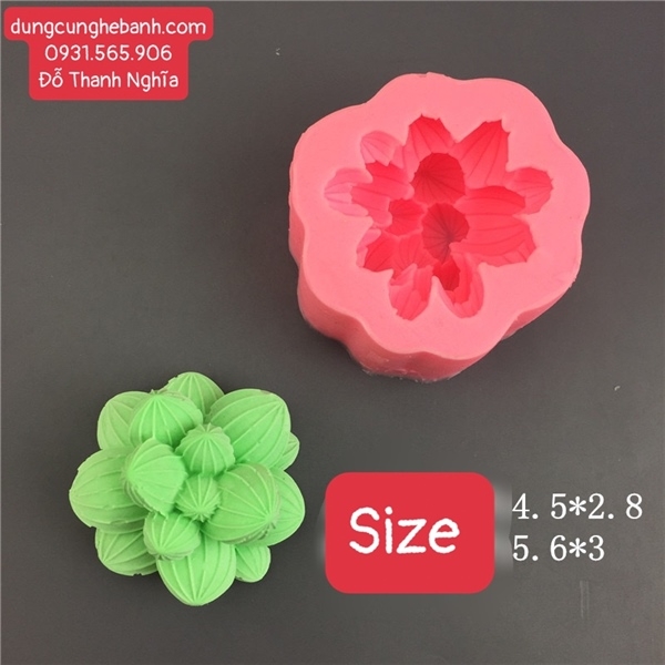 Khuôn Silicon - Sen Đá Tia Kim Cương 4.3cm