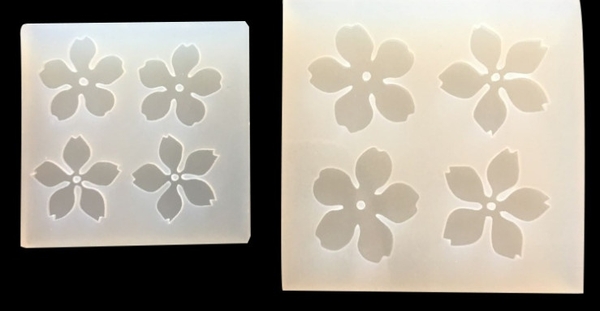 Khuôn Silicon - Hoa Mai Đào Nằm - 1.5cm -2.5cm Set 2 Vĩ