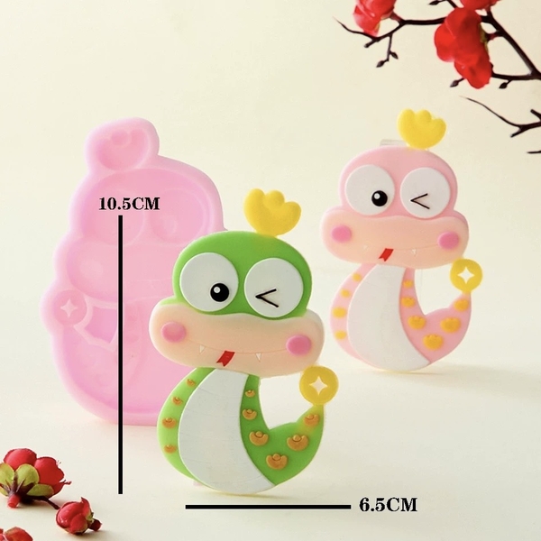 Khuôn Silicon - Động Vật - Con Rắn Mắt Nháy Vàng 10.5cm