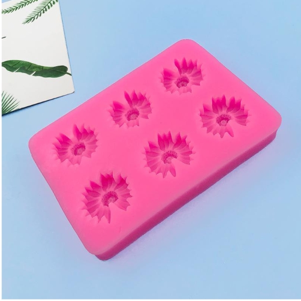 Khuôn Silicon - Hoa Cúc Dẹp Cắt 6c - 2.9cm