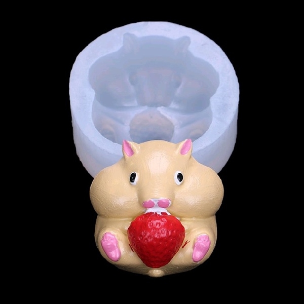 Khuôn Silicon - Động Vật - Chuột Hamster Ăn Dâu Tây