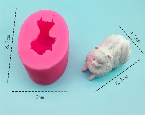 Khuôn Silicon - Động Vật - Chó Nằm Pomeranian