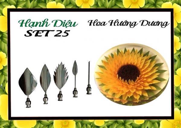 Kim 3D Inox - Bộ 5 - Mẫu 25 Hoa Hướng Dương