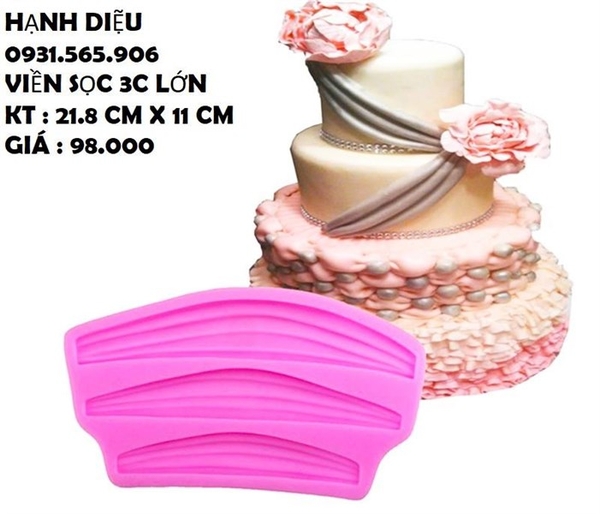 Khuôn Silicon - Viền Họa Tiết - Nhúm Áo 21.8x11cm