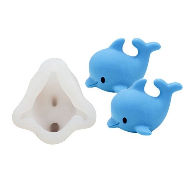 Khuôn Silicon -Sinh Vật Biển - Cá Heo 8.5cm 4D