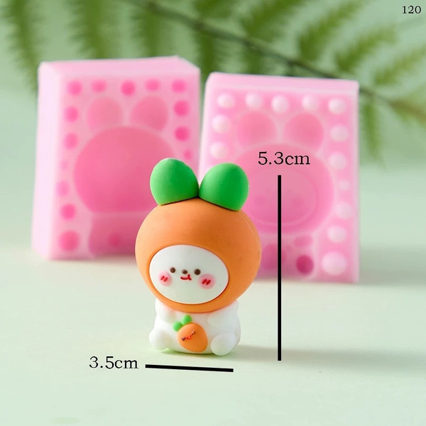 Khuôn Silicon - Rau Củ - Cà Rốt 2 Mảnh 5.3cm