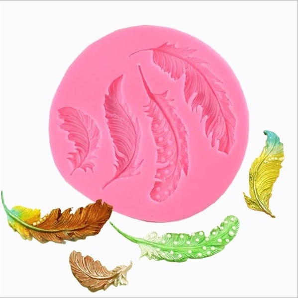 Khuôn Silicon - Lông Vũ - Lá 4c
