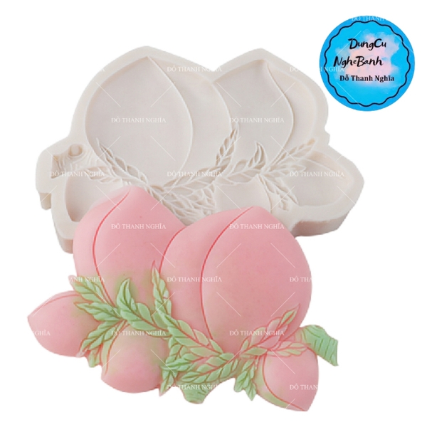 Khuôn Silicon - Trái Cây - Đào 11cm Chùm Nằm