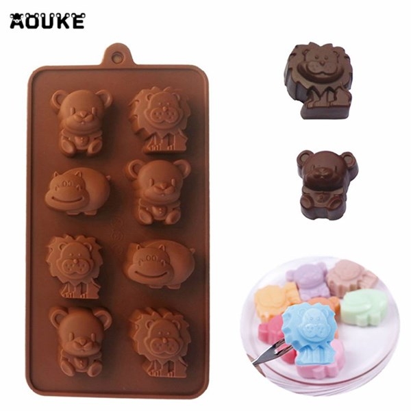 Khuôn Silicon - Động Vật - Vĩ Gấu Hà Mã Sư Tử 8c