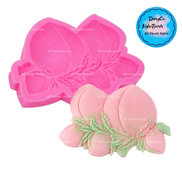 Khuôn Silicon - Trái Cây - Đào 11cm Chùm Nằm