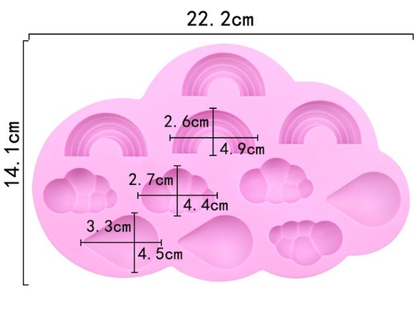 Khuôn Silicon - Bầu Trời - Cầu Vồng - Vĩ Mây Nước 11c
