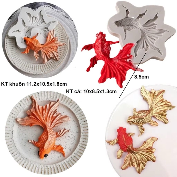 Khuôn Silicon - Biển - Cá 8.5cm - Cũ