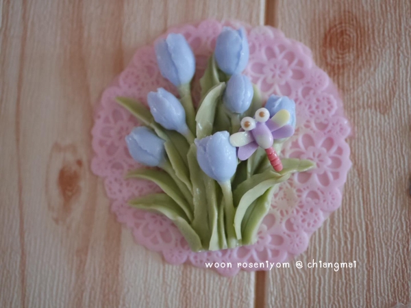 Khuôn Silicon - Hoa Tulip - SL95 - Chùm Hoa Tilip 8.1cm