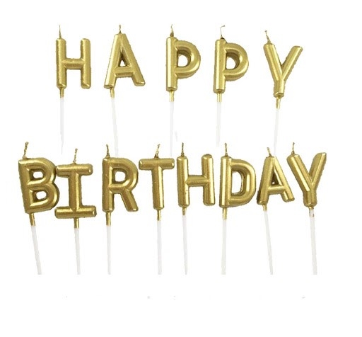 Nến Nhũ Happy Birthday - đỏ cherry
