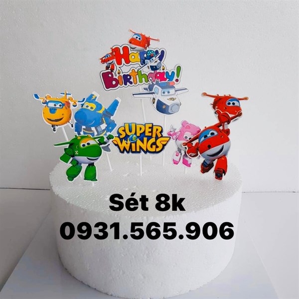 Set Cắm Máy Bay Siêu Đẳng Phụ Kiện Trang Trí Bánh