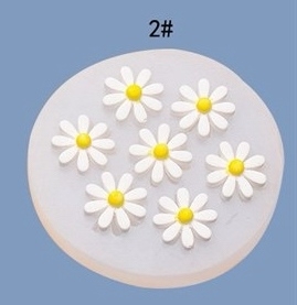 Khuôn Silicon - Hoa Cúc Dẹp Cắt 7c - 1.9cm