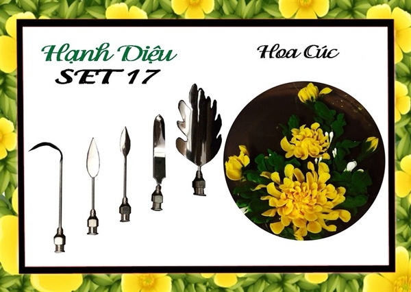 Kim 3D Inox - Bộ 5 - Mẫu 17 Hoa Cúc