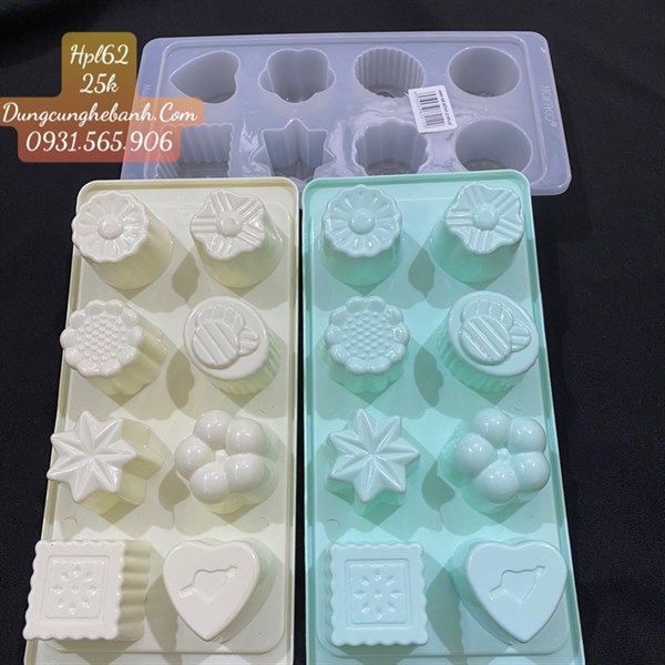 Khay Đá Nhựa HPL - HPL62 - TH 8c Hoa Tim Vuông Bông Tuyết